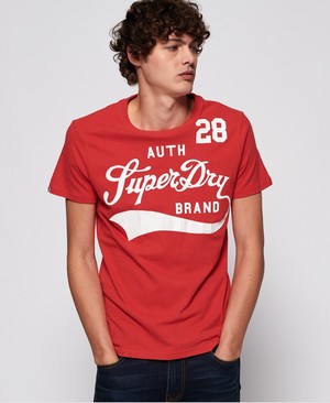 Superdry Underline Férfi Pólók Piros | QCHMV0548